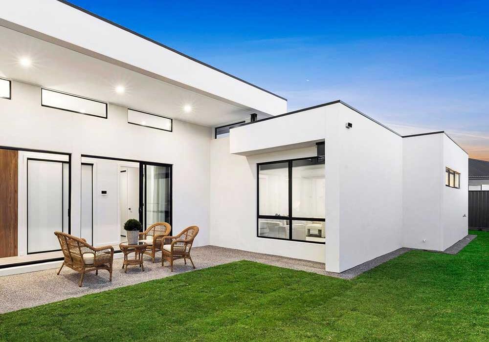 Backyard of new home in Lara by Augello Homes - custom home builders