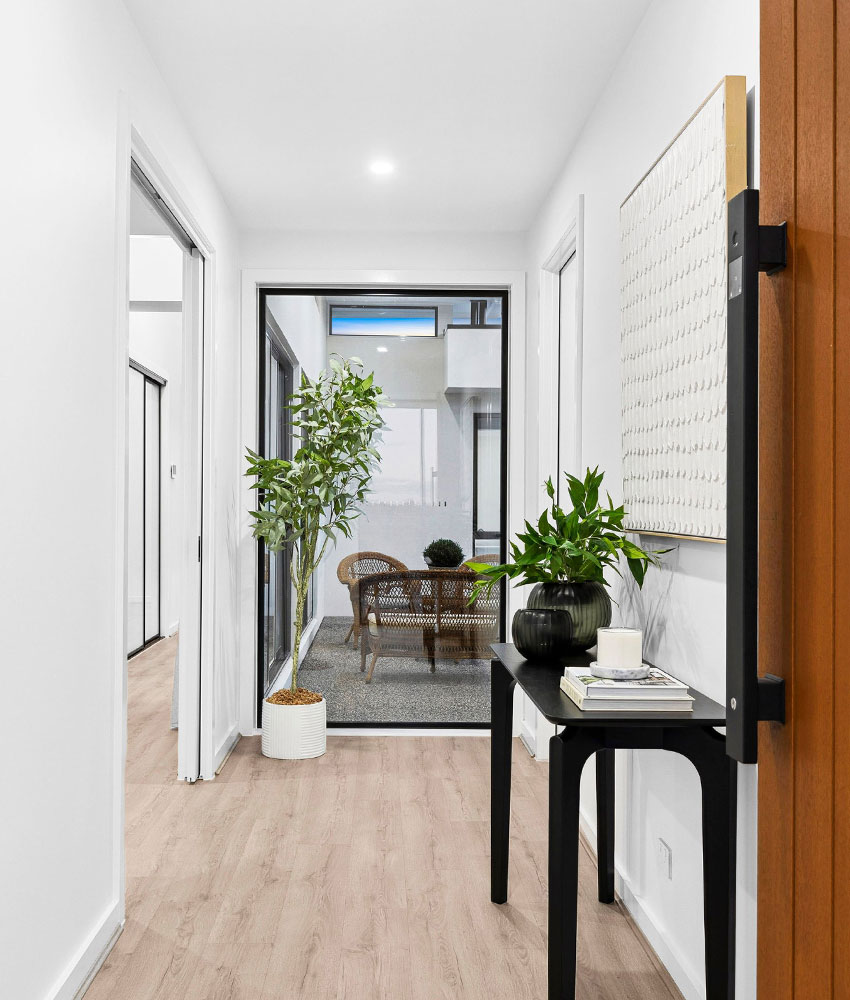 Hallway in Lara home renovation by Augello Homes