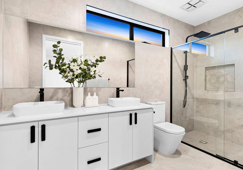 Custom-designed bathroom by Augello Homes, Geelong - expert bathroom builders