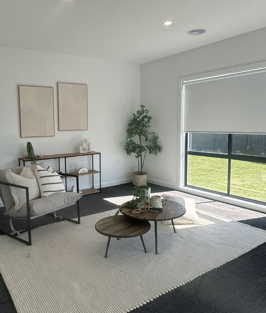 Lounge in Geelong house extension by Augello Homes